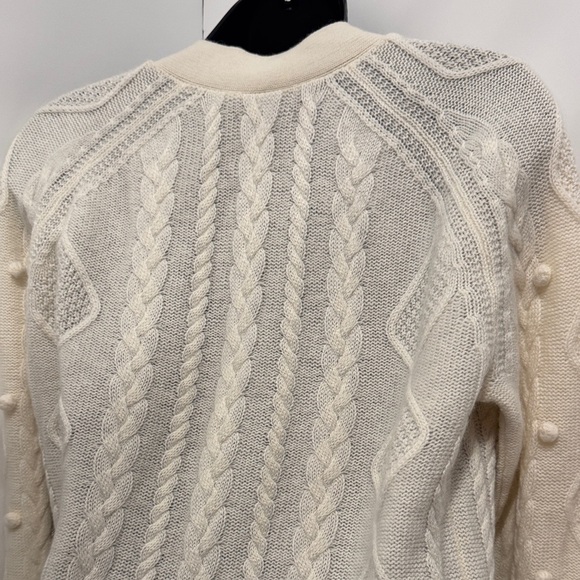 AQUA 100% Cashmere Cable Knit Fisherman Cardigan - 100% Exclusive - Picture 7 of 7